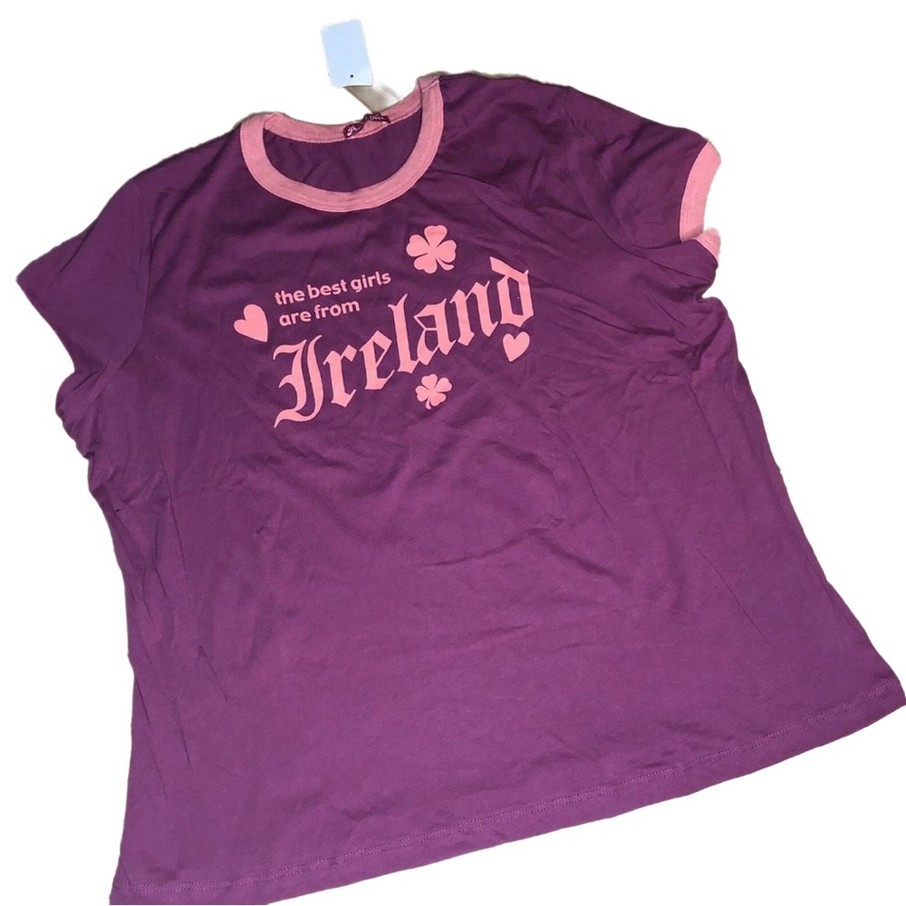 Juniors Peachie Keen Best Girls Are From Ireland Magenta Tee 2X NWT